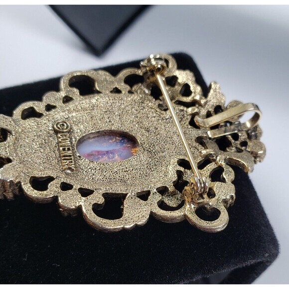 Vintage 1970's Sarah Conventry Contessa Faux Fire Opal Bracelet Brooch Clips Set - Picture 7 of 16